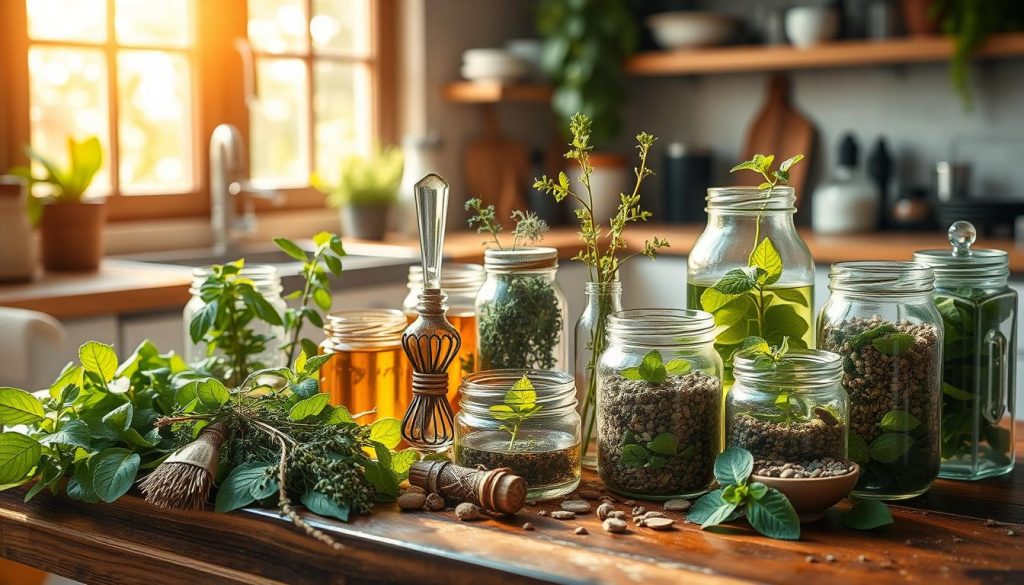 herbal recipes for lung health herbal recipes for lung health - A serene kitchen setting filled with various herbs known for lung health, such as sage, thyme, eucalyptus, and peppermint, arranged artfully on a wooden table surrounded by glass jars of herbal infusions and dried leaves, warm sunlight streaming through a window highlighting the vibrant greens and earthy tones, evoking a sense of natural healing and wellness.